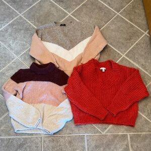 Bundle of Colorful Women's Sweaters, size small and x-small
